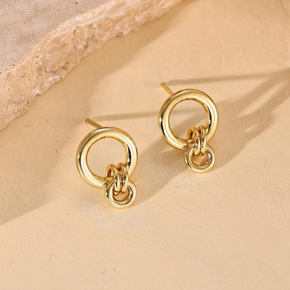 NEW! Gold Trendy Minimalist Huggie Hoop Earrings NWOT